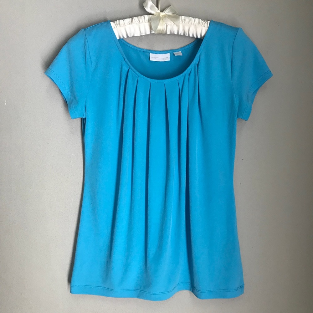 New York & Company Stretch Blue Shirt | XS